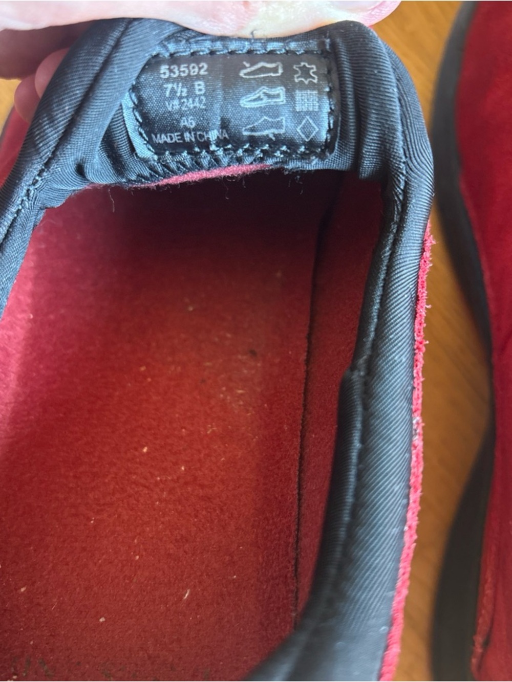 Lands' End Mocs Clogs Shoes Slip-On Red Suede Leather Comfort Womens Size 7.5B - Picture 10 of 12